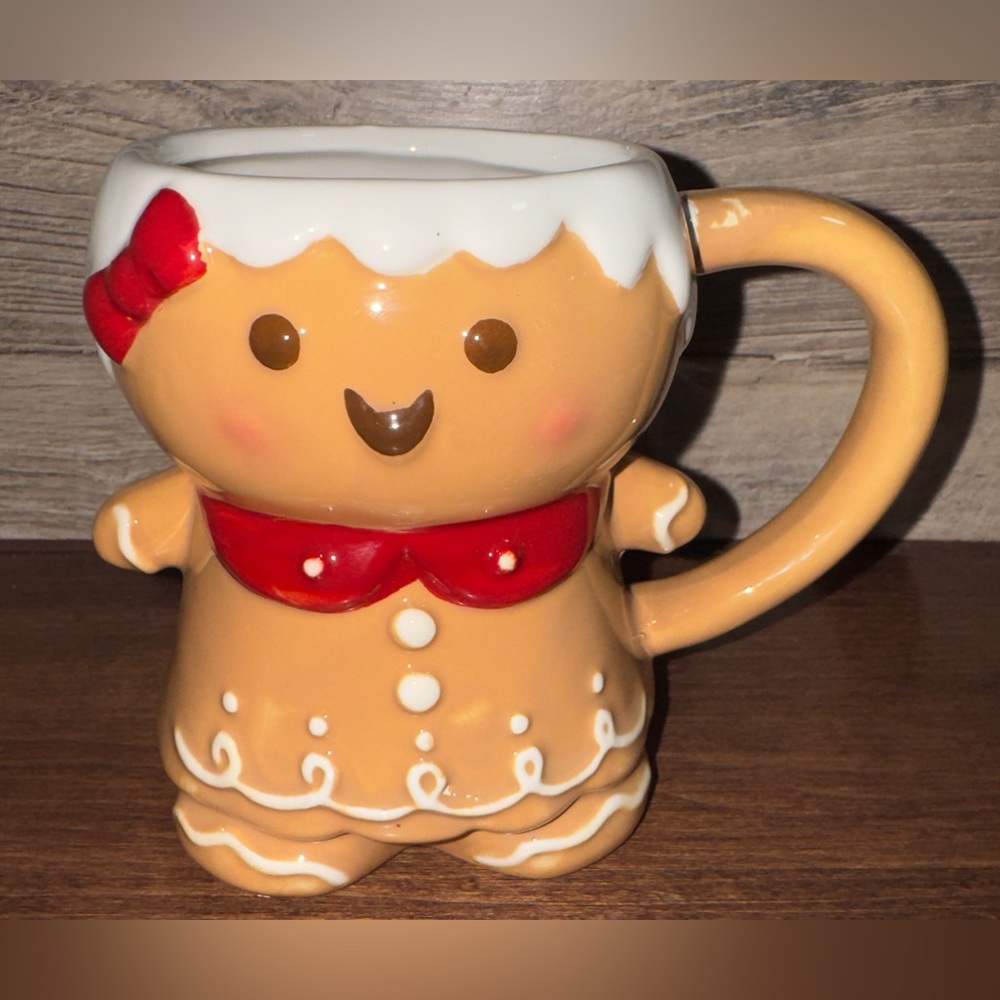 Super Cute Gingerbread Girl Mug Hand Painted - NEW